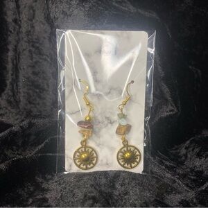 Gold Sun Charm Earrings